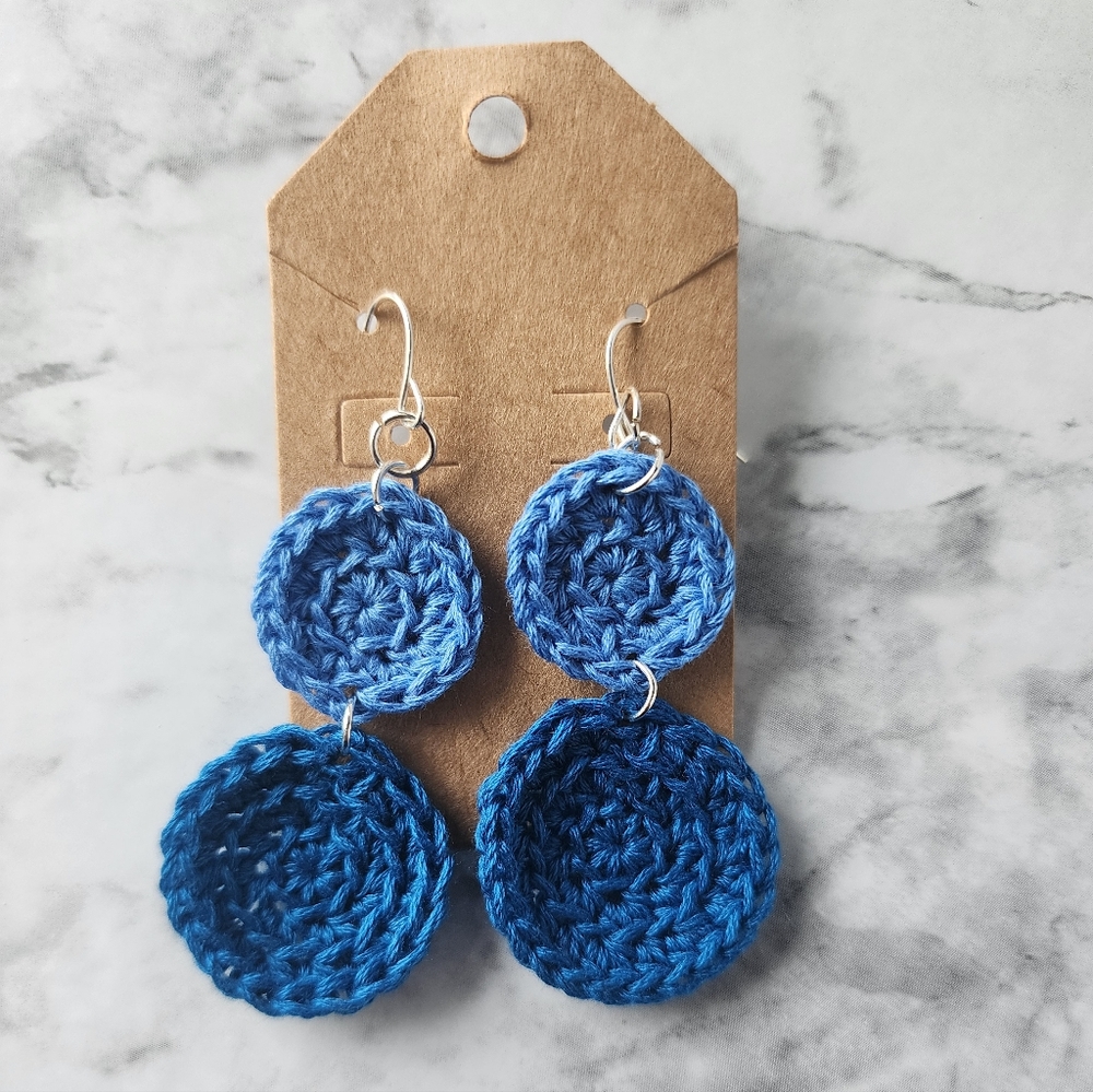Crochet Two-Tone Handmade Earrings